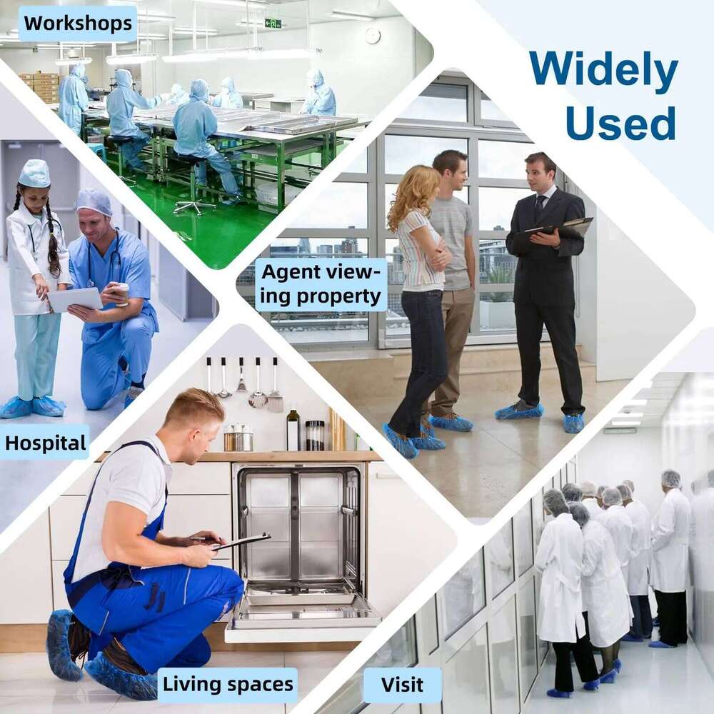 100PCS disposable waterproof shoe covers, stain-proof, durable, dust-proof and rainy days, suitable for home, office, laboratory S260204