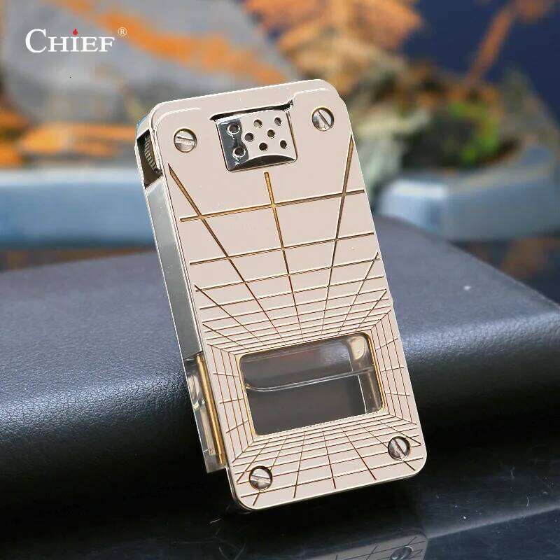 2025 Chief Kerosene Lighter Creative Transparent Oil Compartment Can Be Automatic Ignition Men's Gift Lighters Wholesale S260207