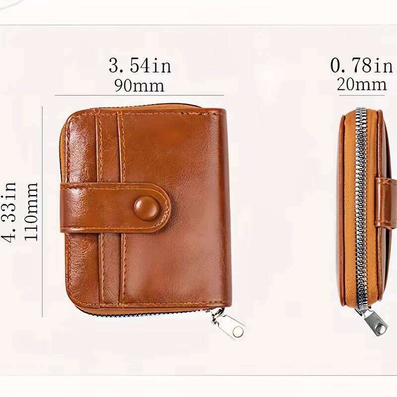 PU Leather Multi-card Slot Bag Men's Short Zipper Coin Large Capacity Card Holder Retro Purse Wallet Z260205