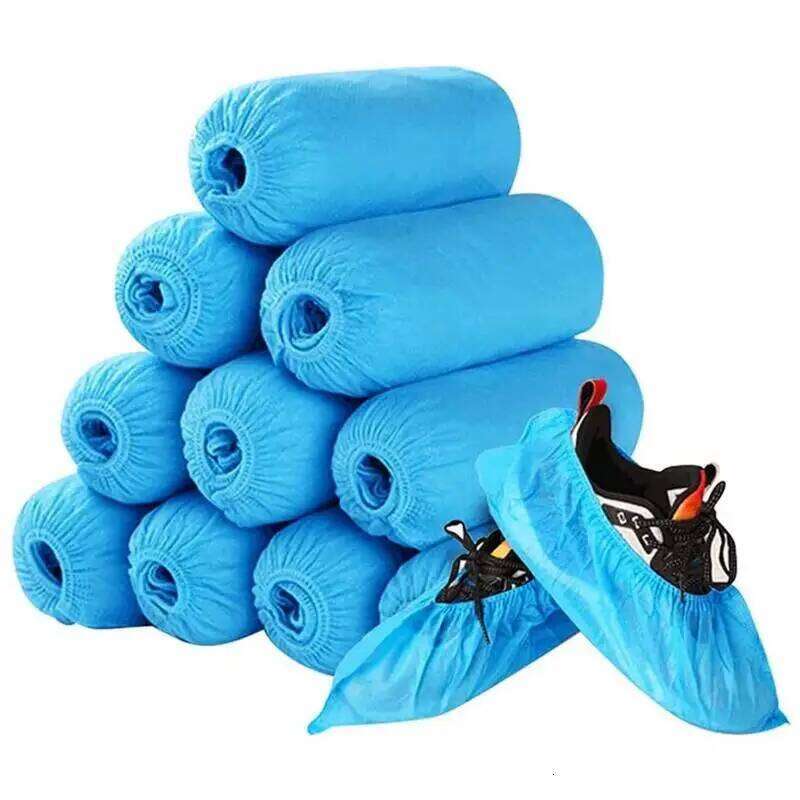 100PCS Disposable Shoe Non-Slip Overshoes Protector Non-Woven Boot Booties Covers for Indoors Outdoors Carpet Floor S260204