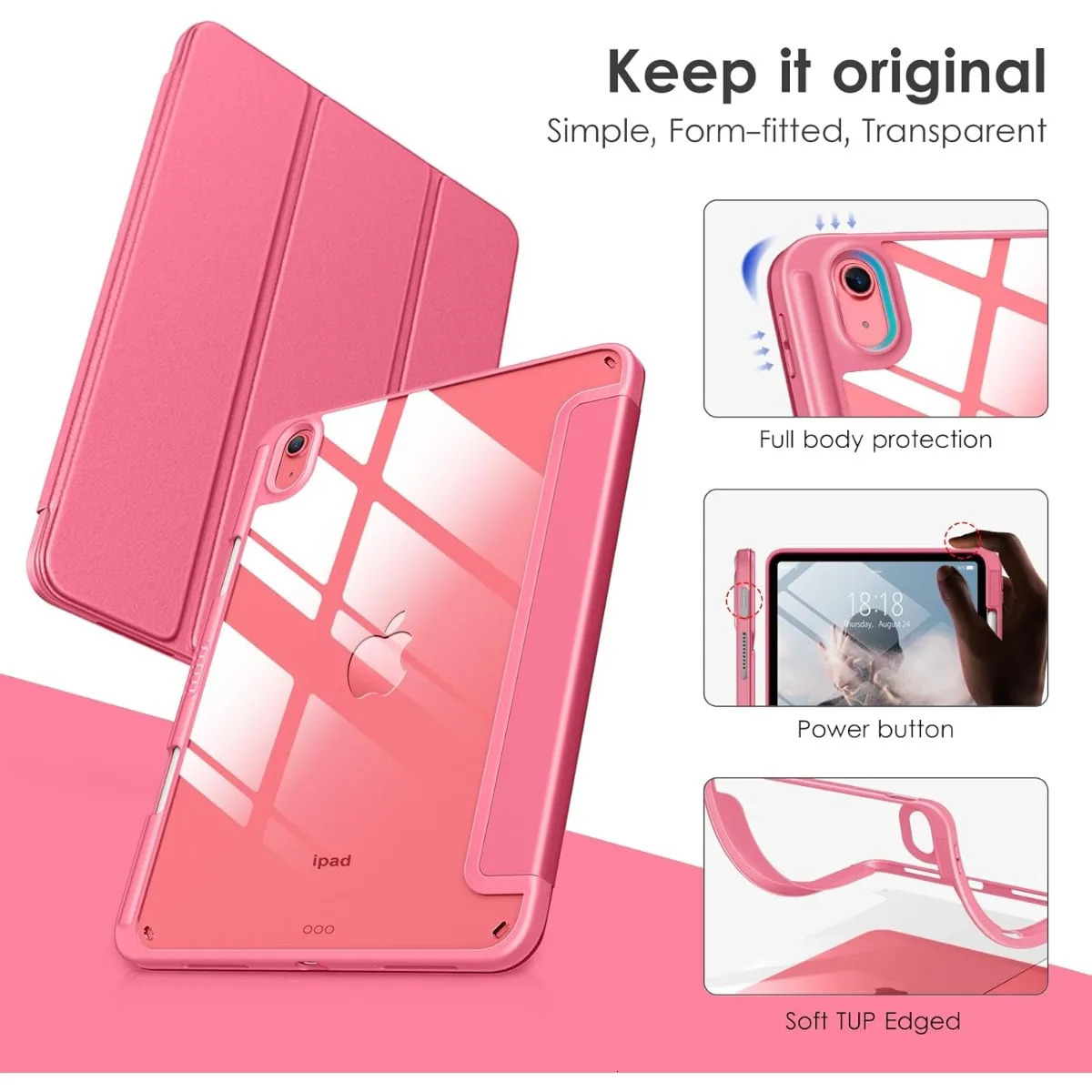 Tablet Case for IPad A16 11inch 2025 10th Generation 109Inch Clear Back TPU Shockproof Protector Cover with Pencil Holder 260121