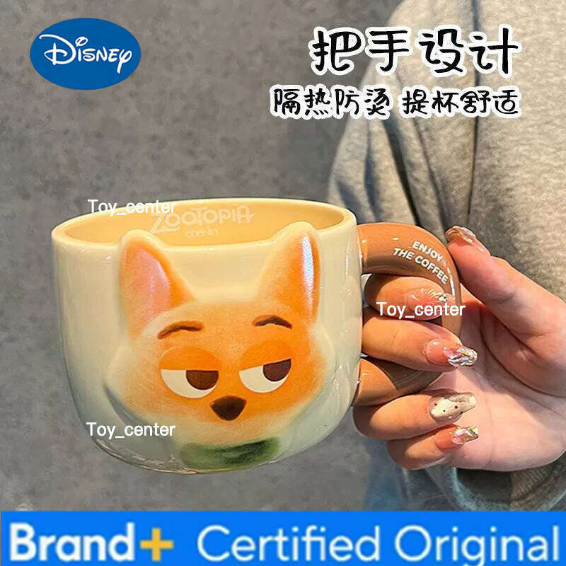Disney Dis Zootopia Nick Wilde 3d Ceramic Mug Coffee Cup Couple Gift Birthday Present For Girlfriend Boyfriend Office Home Use H260205