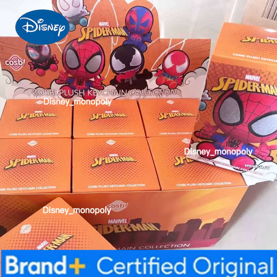 Disney Spider Man Series Blind Box Cosbi Plush Anime Peripheral Figurines Backpacks Pendants Ornaments Surprise Gift for Boys H260205