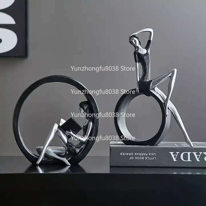 Home Decoration Reading Luxury Living Room Dining Table Ornament Resin Crafts Abstract Statue Office Desktop Accessories S260204