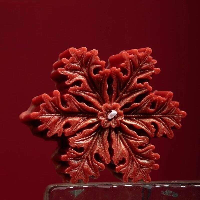Low Temperature Wax Christmas Three Dimensional Snowflake Aromatherapy Candle Decoration Props Atmosphere Ornaments S260204