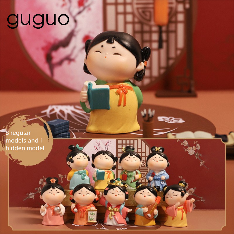 Guguo Free Shipping New Designer Bag Tang Dynasty Lady Blind Box Figurine Vinyl Decoration Handicraft Small Ornament Xi An Tourism Cultural Creative D