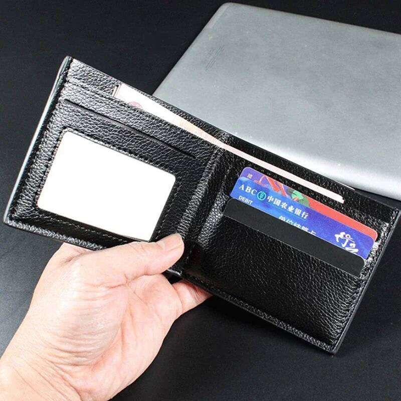 New Men's Wallet Genuine Leather Men Premium Product Real Cowhide Wallets for Man Short Black Walet Portefeuille Homme Z260205