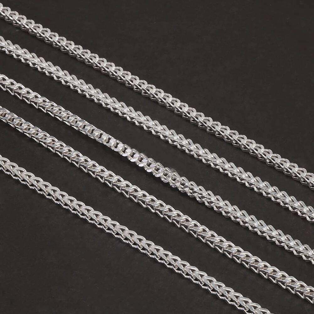 2mm Silver Franco Chain Necklace & Bracelet with Lobster Clasp Men Boy Women High Polished Punk Rock Party Jewelry 26H0205 26H0205