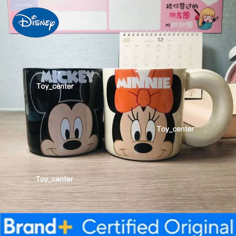 Disney Mickey Minnie Cartoon Creative Personality Cute Kawaii High Value Large Capacity Student Couple Ceramic Thickened Mug H260205