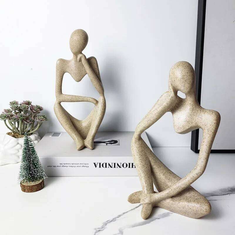 3D Thinker Portrait Ornaments Epoxy Simple European Abstract Body candle mold Resin Silicone Mold Home Decor S260204