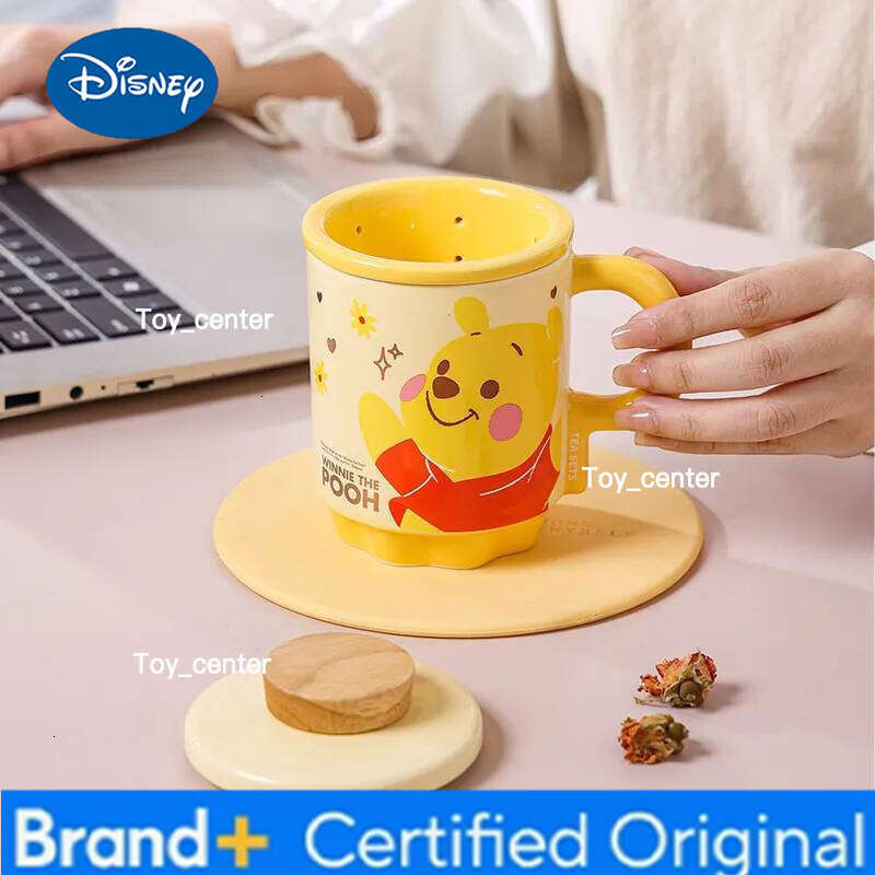 Disney Winnie the Pooh Water Cups with Lid Female Office Tea Strainer High Quality Ceramic Mugs Couple Cup Friends Exquisite Gifts H260205