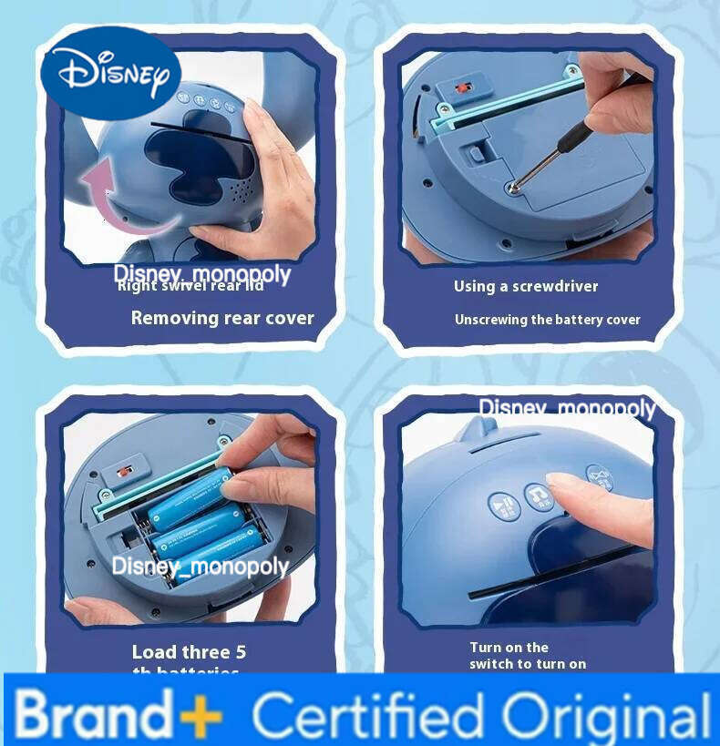 Disney Stitch Electric Piggy Bank Anime Figurine Action Figure Collection Model Doll Cute Cartoon Toys for Children's Gift H260205