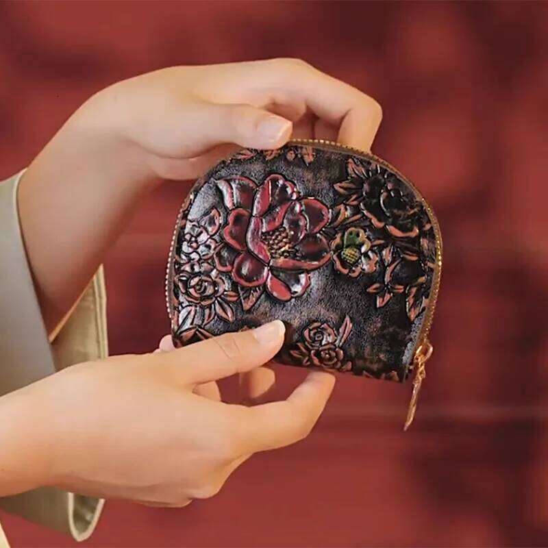 Vintage PU Leather Female Small Wallet Luxury Flowers Pouch Handbag For Women Coin Purse Card Holders Clutch Z260205