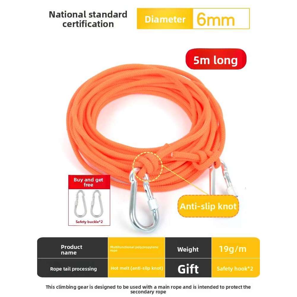 Safety Rope National Standard Wear-Resistant High-altitude Work Outdoor Mountaineering Rope Emergency Rescue Rope Floating Life-Saving Rope
