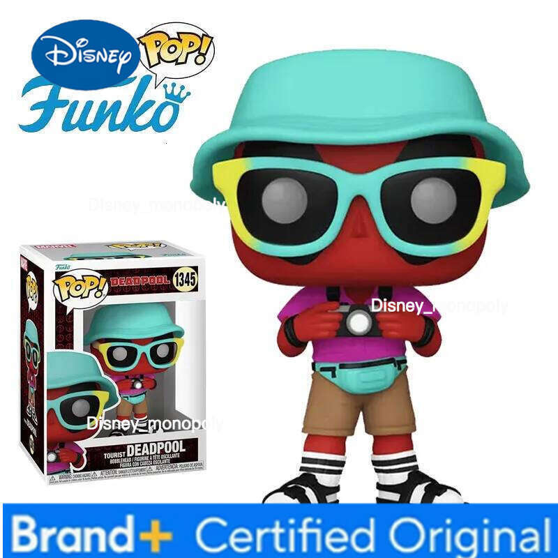 Disney Funko Pop Original Marvel Spider-Man DEADPOOLTOURIST Anime Figure Statue Model Toys Collectibles Gifts for Child Festival H260205