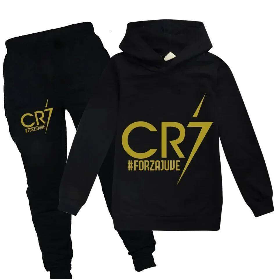 3-12 Years Spring Autumn Football CR7 Print Hoodie +Pants Suit Boy Sweatshirt 2pcs Sets Children Set Trousers Suits Kid Clothes X260205 - view 5
