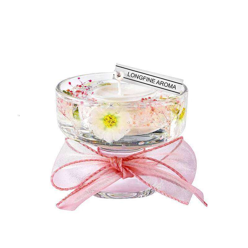 Dried Flower Jelly Aroma Candle Hotel Bedroom Romantic Atmosphere Holiday Party Fragrance Gift Home Decoration H260205