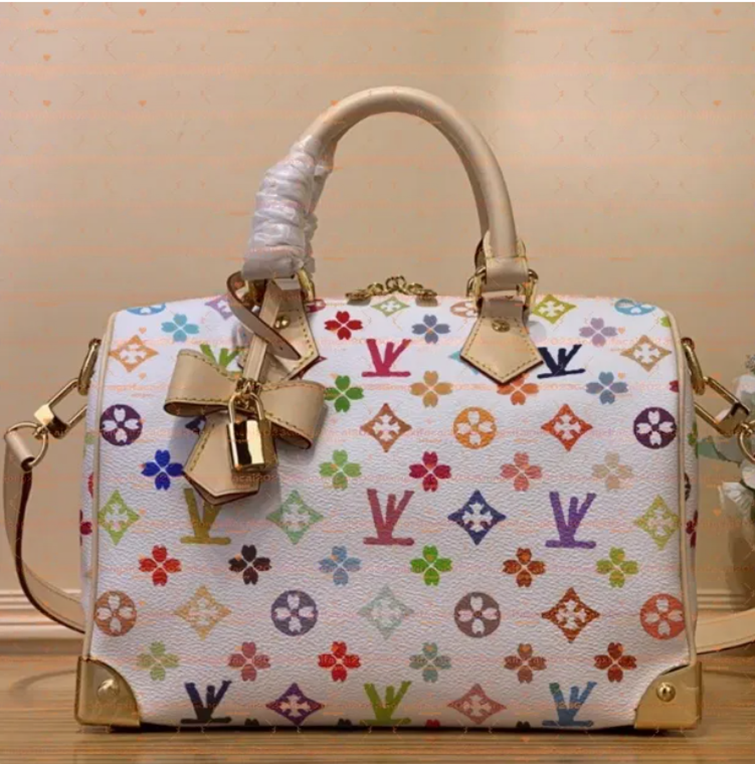 Luxury P9 Shoulder Bags Designer Womens Tote Bag Leather Crossbody speedysoft 30cm Brown Flower travels Designer Bag Women Handbag Purse M13344 Mirror Quality