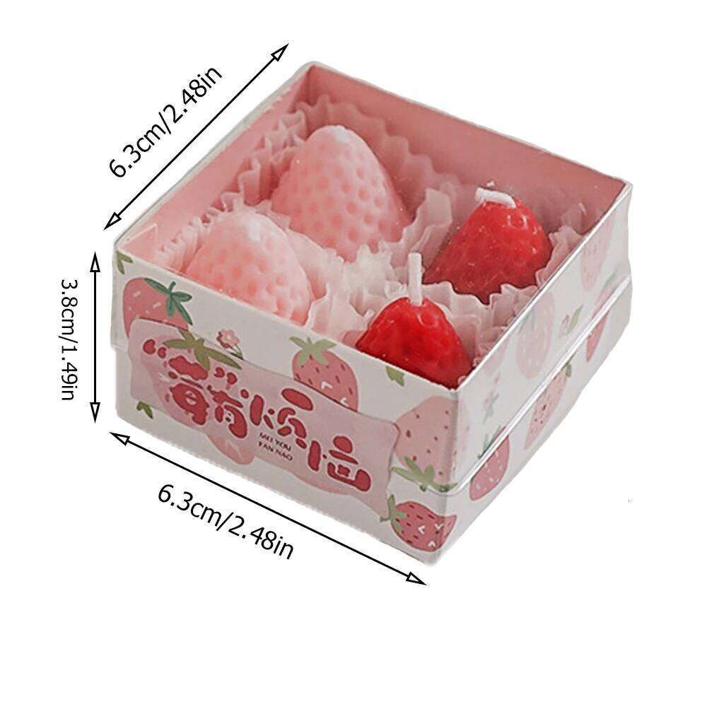 Strawberry Soy Wax Aromatherapy Scented Candles Cake Party Home Decoration Creative Birthday Gift S260204