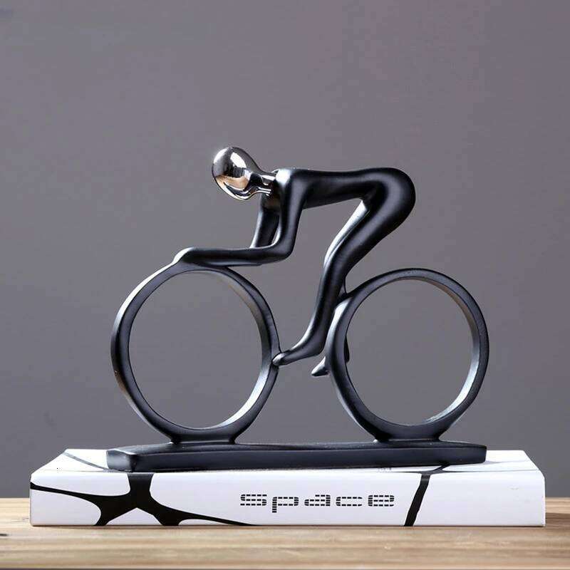 Modern Abstract Resin Bicycler Cyclist Bicycle Statue Bike Racer Rider Figurine Office Living Room Decor S260204