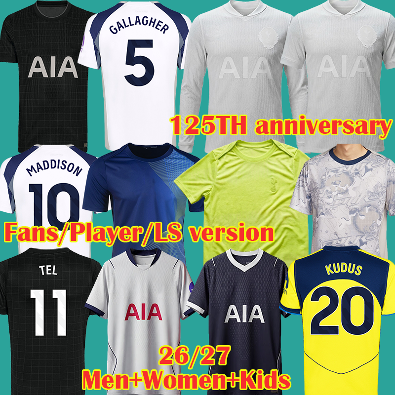 26 27 Tottenham Jersey Soccer Jerseys RICHARLISON GALLAGHER COYS tottenham 1901 FA cup 125th Anniversary KUDUS TOT whiteout Football shirts 2025 2026 Men kids