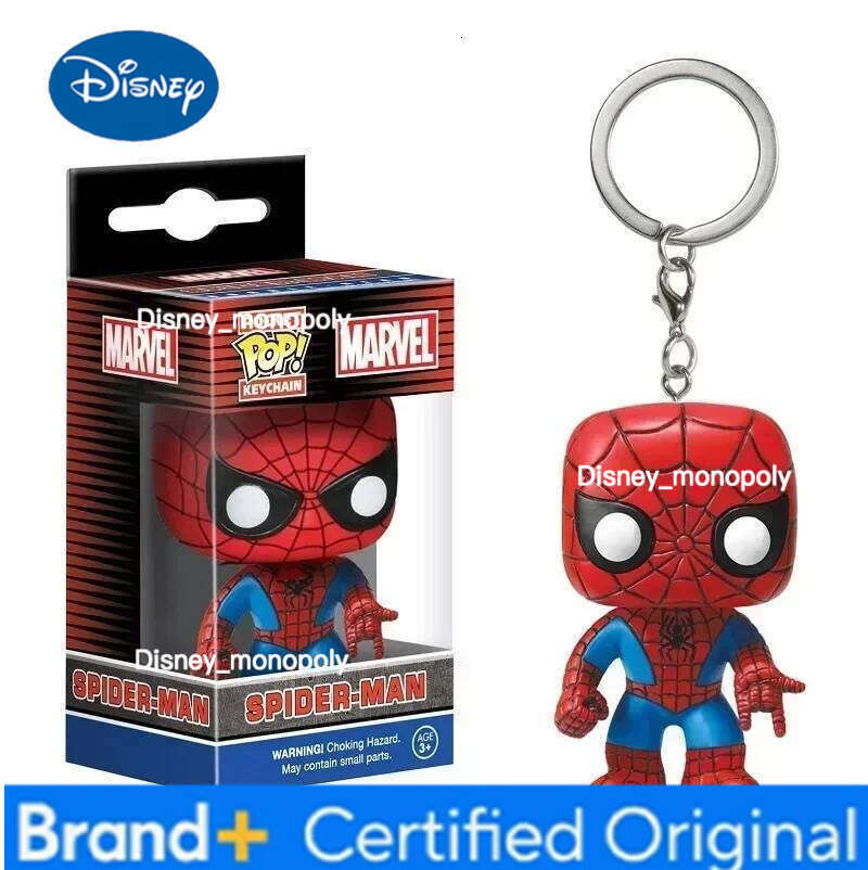 Disney Full Funko pop Pocket Keychain SPIDER MAN Marvels Spider-gwen Zomie Hunter Spidey toys Figure Model Toys Children Birthday Gift H260205