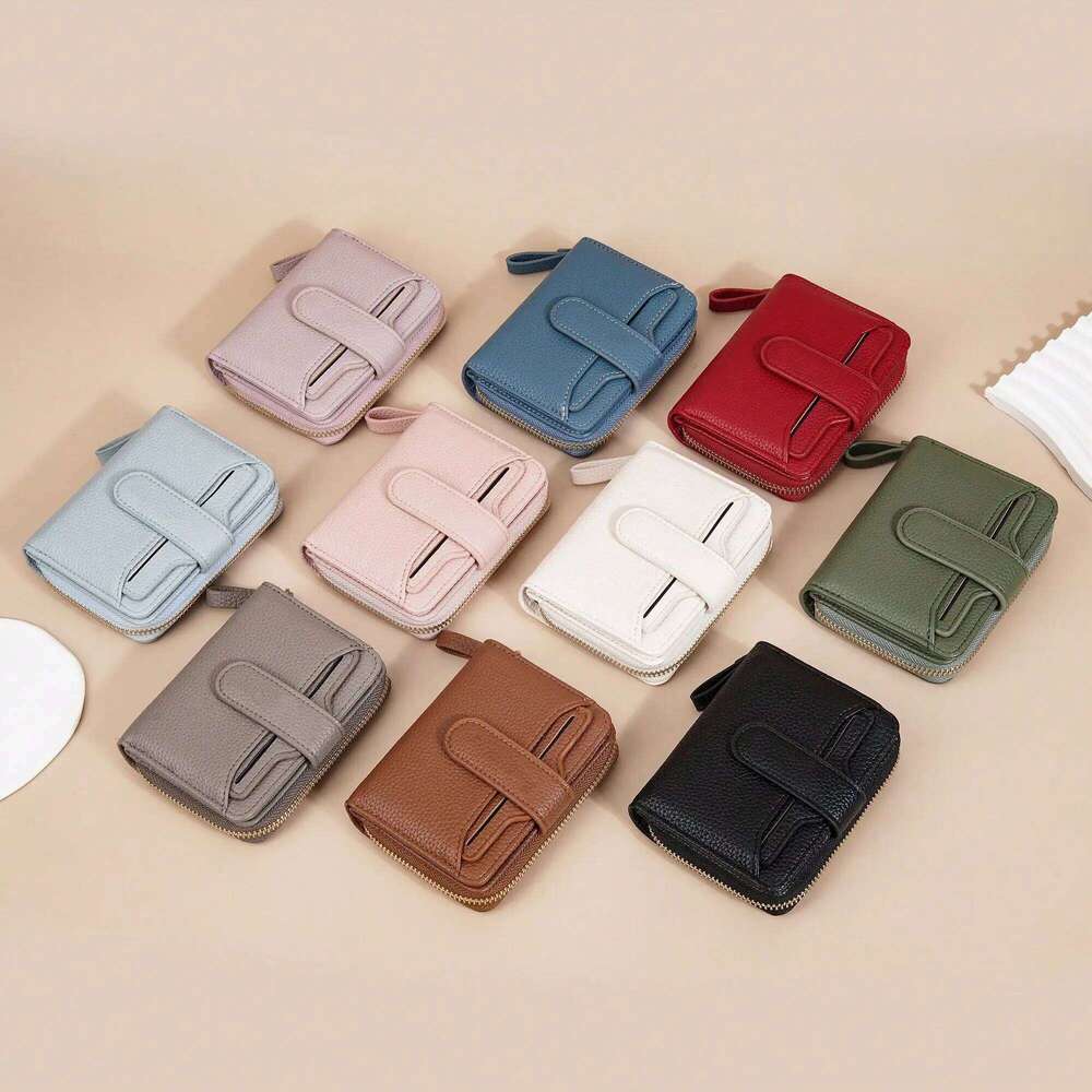 Fashion faux leather Korean Style Snap Closure Coin Purse Multi-Functional Wallet For Women holder wall Z260205