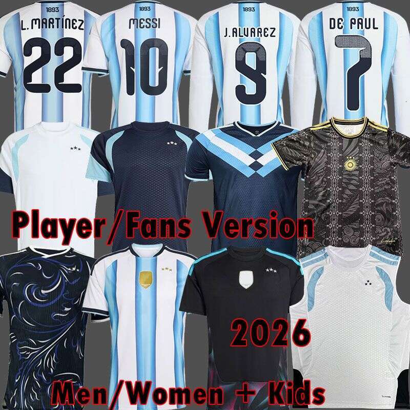 Argentinas Jersey 2026 World Cup Soccer Jerseys Long Sleeves 26 27 GARNACHO DE PAUL Maillot Retro Football Shirts Tops Men Kit Kids Goalkeeper Training Special 50TH