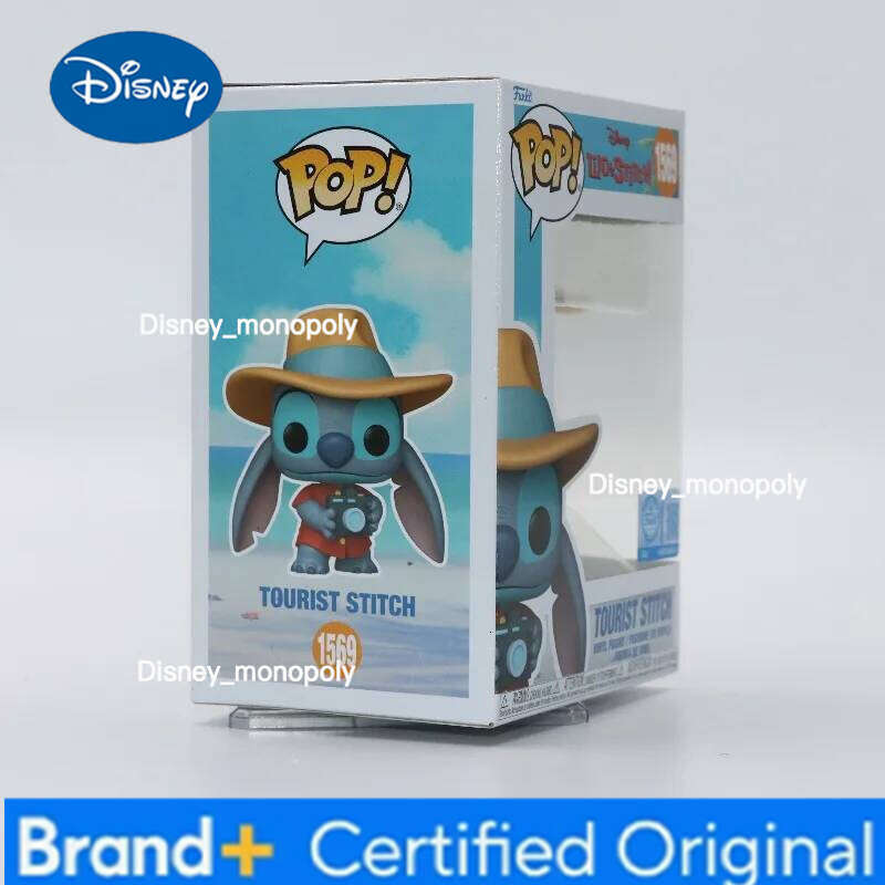 Disney Funko POP Original Lilo & Stitch TOURIST STITCH 1569 Action Figure Toys for Boys Girls Gift Collectible Model Ornaments H260205