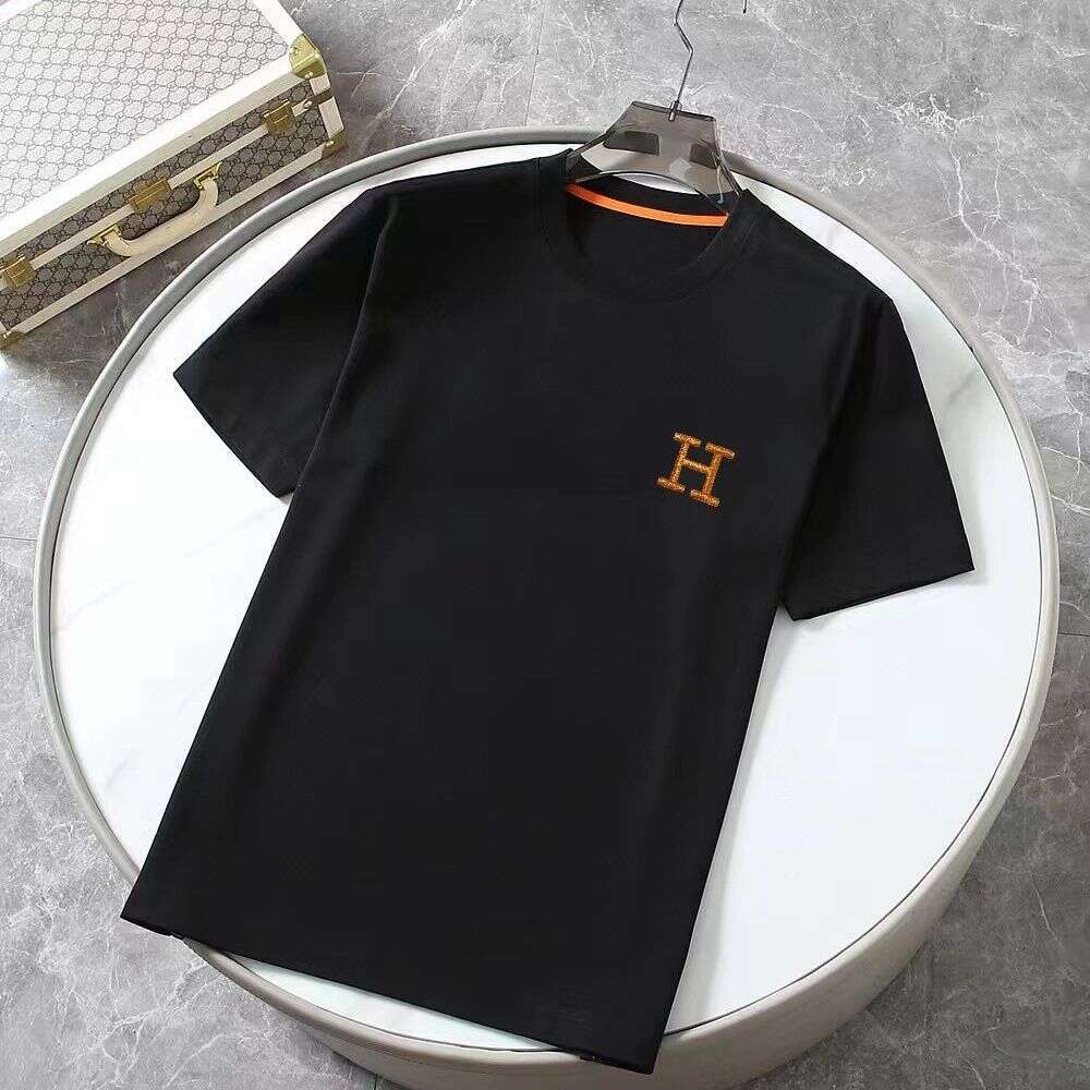 European And American Summer New Embroidered LOGO Round Neck T-Shirt Men's Fashion Casual Versatile Slim Fit Comfortable Short Sleeve