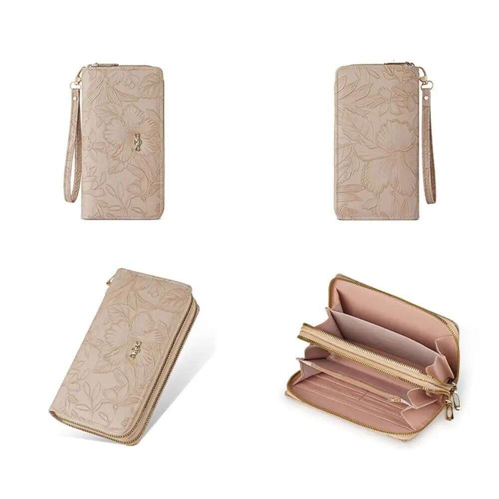 Gifts Double Zipper Long Womens Wallet Multifunctional Embossed Purses Card Holder Large Capacity Clutch Bag Z260205