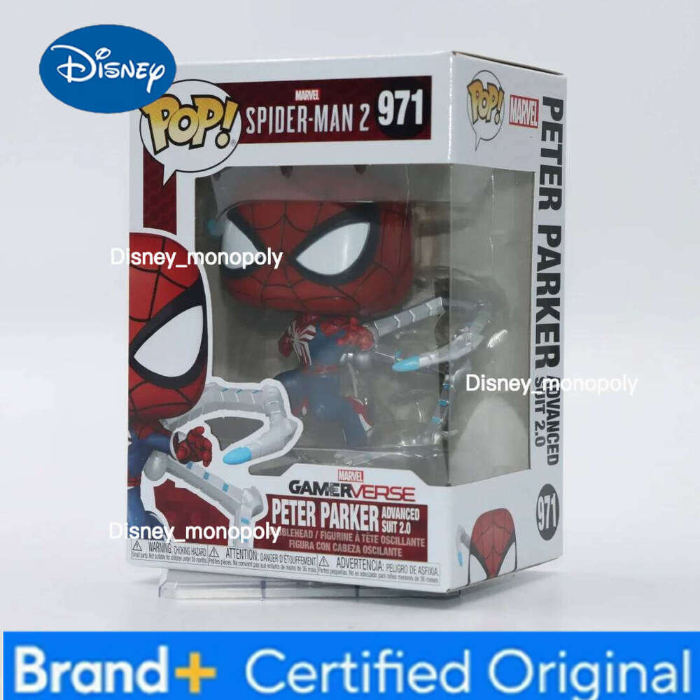 Disney Peter Parker Advanced Suit 2.0 Figure Game Spider-Man 2 Funko Pop! #971 Official Authentic Limited Edition Figures Fans Toy Gift H2602051