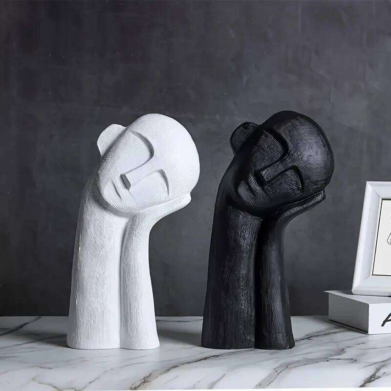 Nordic Abstract Contemplation Thinker Portrait Sculpture Decorative Art High-End Light Luxury Home Soft Decoration S260204