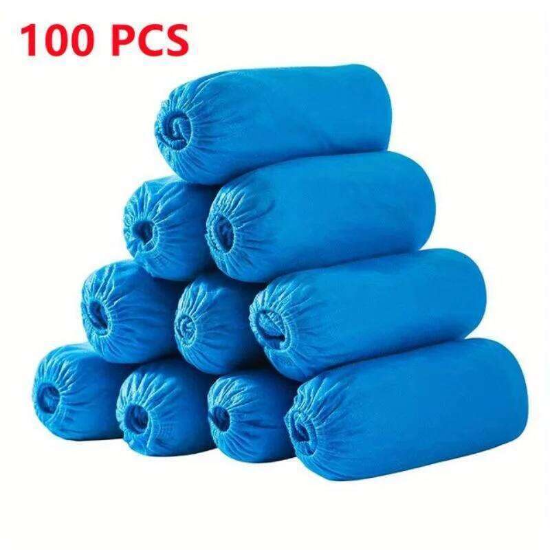 100pcs Disposable Shoe Dustproof Non-slip Dhoe Children Students Adult Non-woven Household Foot Cover S260204