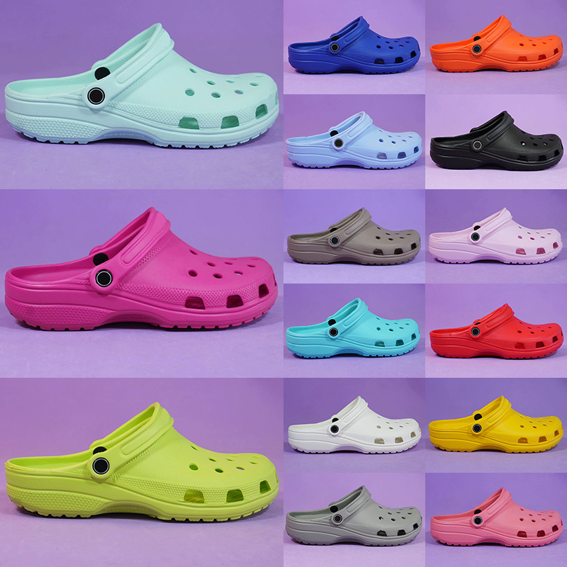 Free shipping men women croc clogs slippers designer hole slides soft durable sandals waterproof mens womens slides
