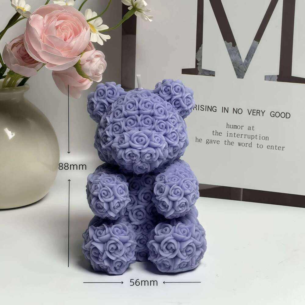 Cute bear low-temperature scented candle, skin-friendly, couple handcrafted anti-scald, romantic scene props that can be torn of S260204 663