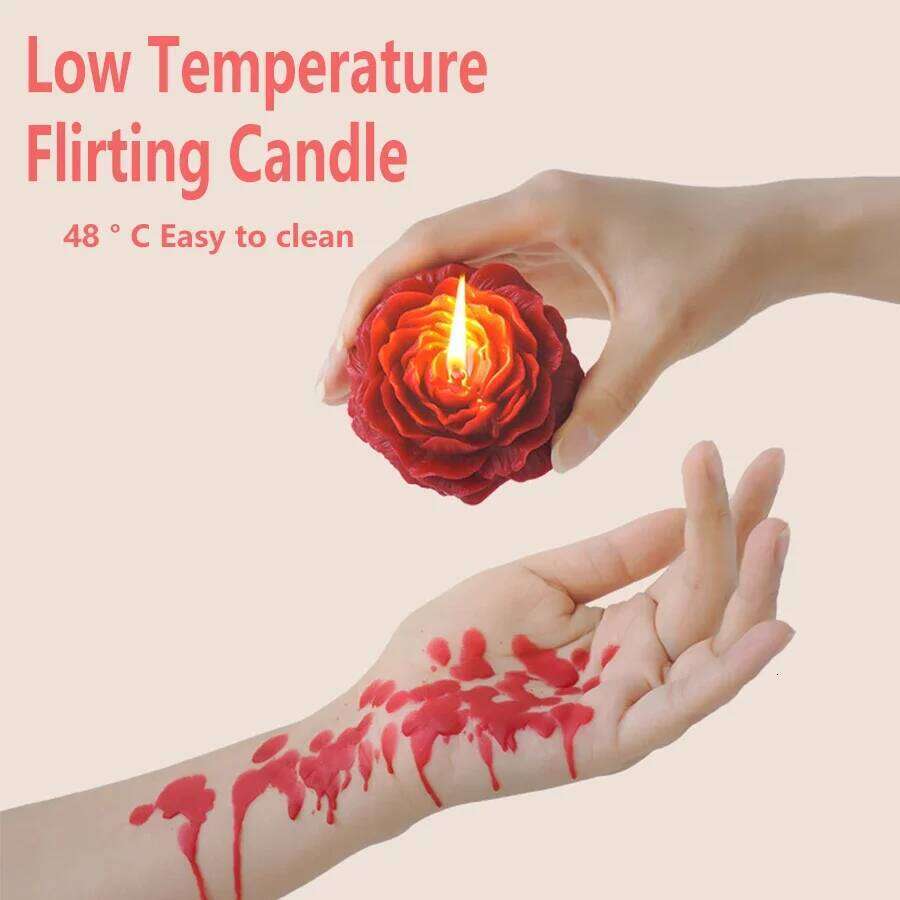1 piece of 90g/3.17oz peony shaped low-temperature aromatherapy candle is perfect for couples to play SM style soy drip wax S260204