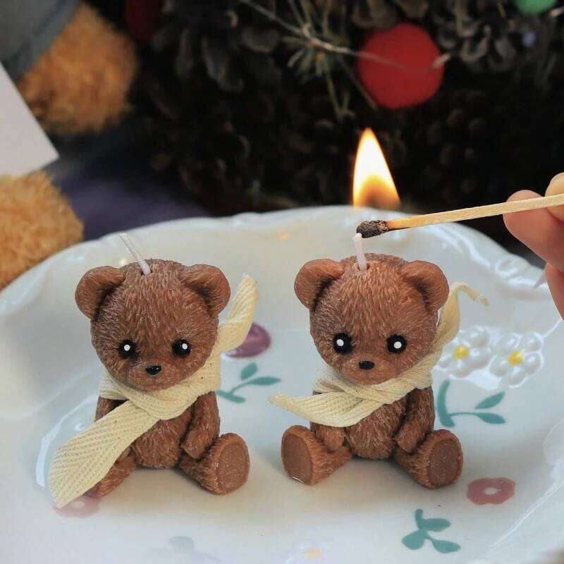 1/2pcs Scented Simulation Teddy Shape Fragrance Cute Souvenir Gift Atmosphere Creative Handmade High-end Bear Candle S260204