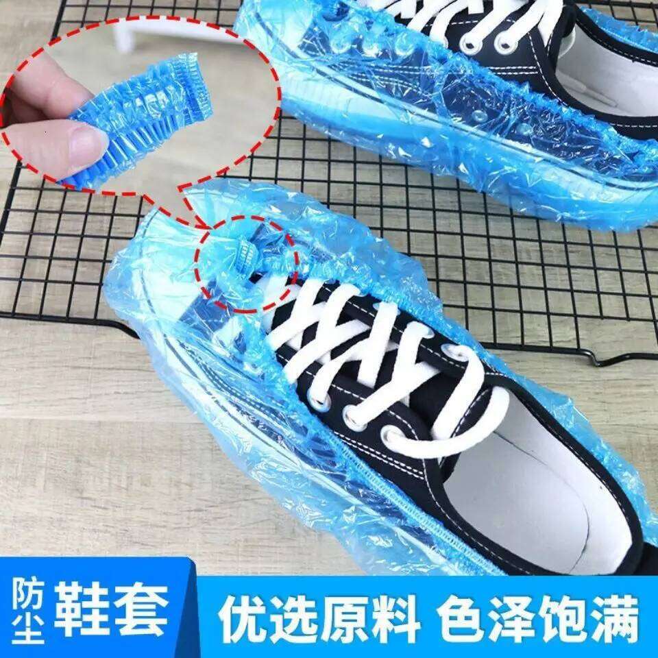 Disposable Thickened Dust Covers Shoe Transparent Pink Blue Indoor Waterproof and Dustproof Foot Cover S260204