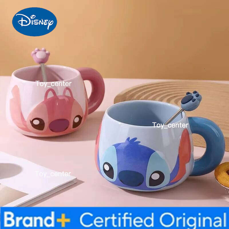 Disney Stitch 500ml Ceramic Mug with Handle Microwave Safe Large Cup Gift Box for Coffee Lovers Fans Birthday Present H260205
