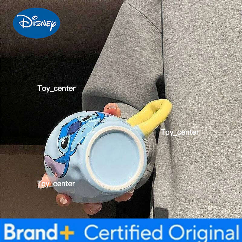 Disney New Stitch Angel anime-themed creative personalised cartoon couple ceramic milk coffee mugs high-quality festive gifts H260205