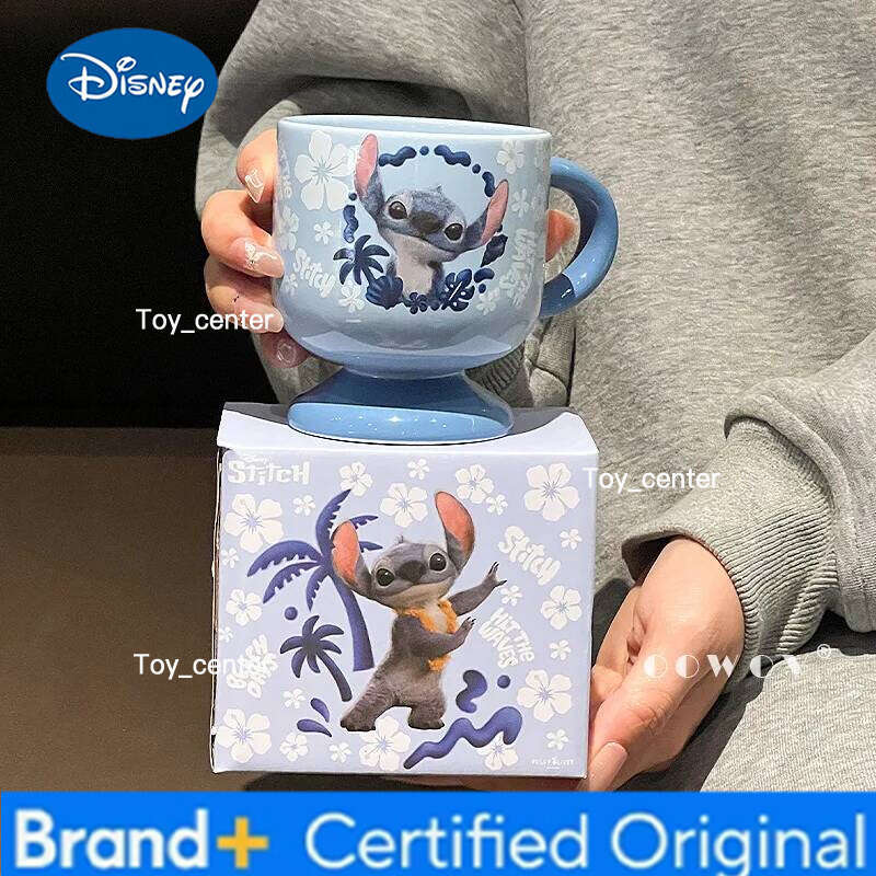 Disney Stitch Ceramic Mug 300ML Cute Cartoon Cup With Handle Microwave&Dishwasher Safe Household Coffe Tea Mugs H260205