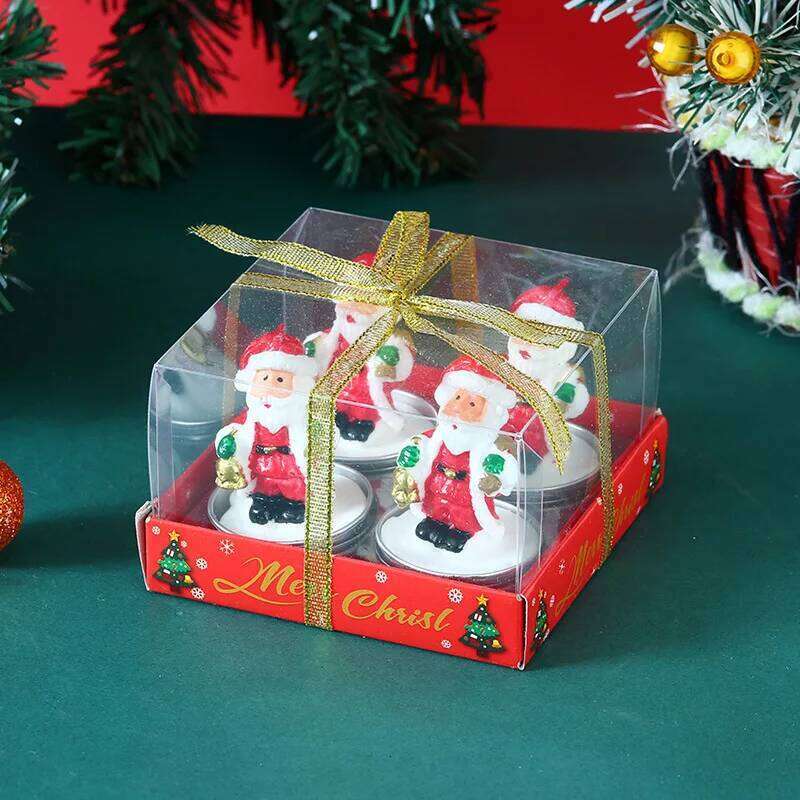 Candle Set Old Man Tree Snowman Christmas Eve Romantic Ornament Candlelight Dinner Home Decoration Small Candles S260204