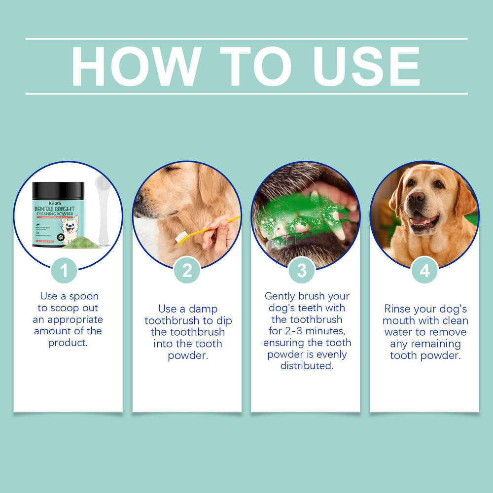 Kriath Cleaning Powder Gentle Formula Fresh Daily Dog Teeth Care Supplies S260203