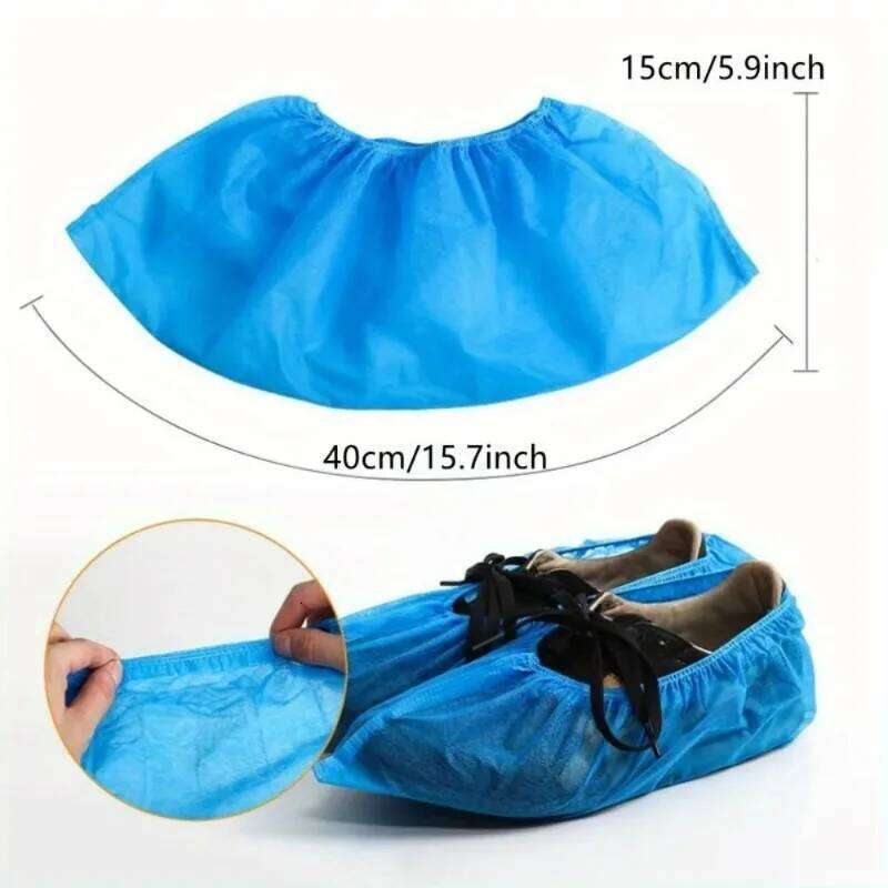 100PCS woven Shoe Covers Dustproof Non Slip Disposable Reusable Foot Protectors for Household Students Adults Events S260204