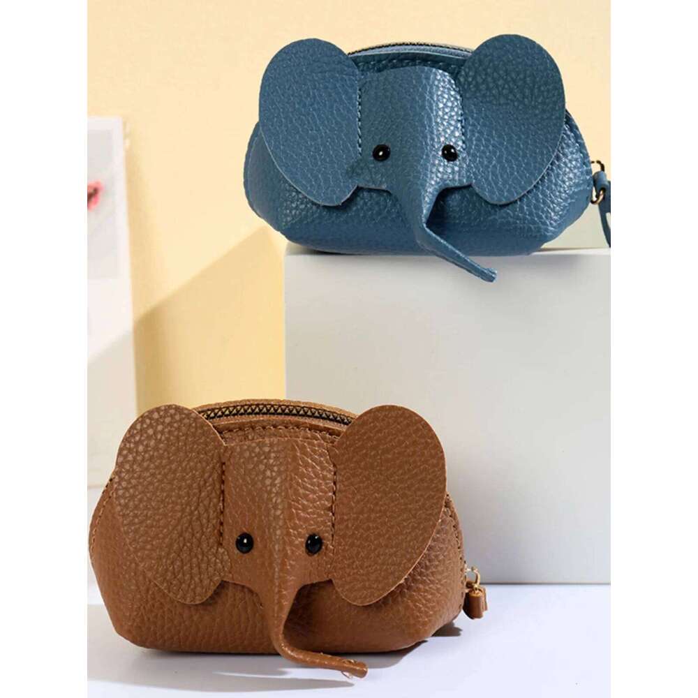 4Pcs Elephant PU Leather Purse Women Small Wallet Purses Mini Simple Zipper Bags Pocket Wallets Coin Key Storage Bag Z260205