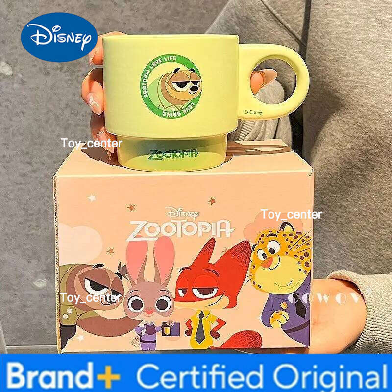 Disney New Zootopia Nick Judy Anime Pattern Milk Drinking Coffee Ceramic Mug Couple Water Cup Birthday Gift H260205