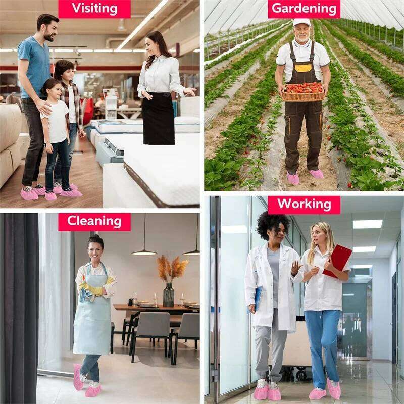 Disposable 100PCS Non-Slip Boot Durable Shoe Booties Covers for Indoor Home Construction Carpet Floor Travel S260204