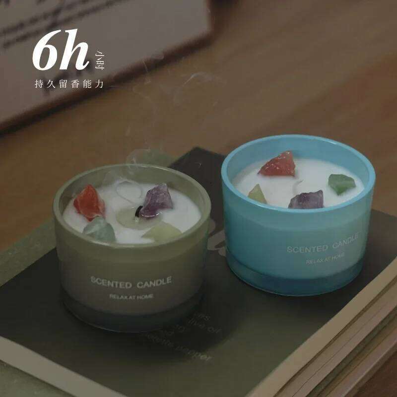 1pc Artificial Crystal Scented Candle For Air Refreshing, Yoga Meditation Home Atmosphere Decoration Gift for Friends H260205