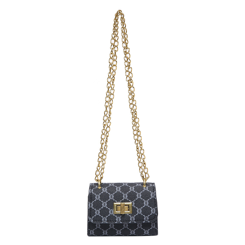 Women's Vintage Floral Print Mini Chain Crossbody Bag, Flap Turn-lock Shoulder Bag with Gold Hardware for Daily Wear 2026 hots